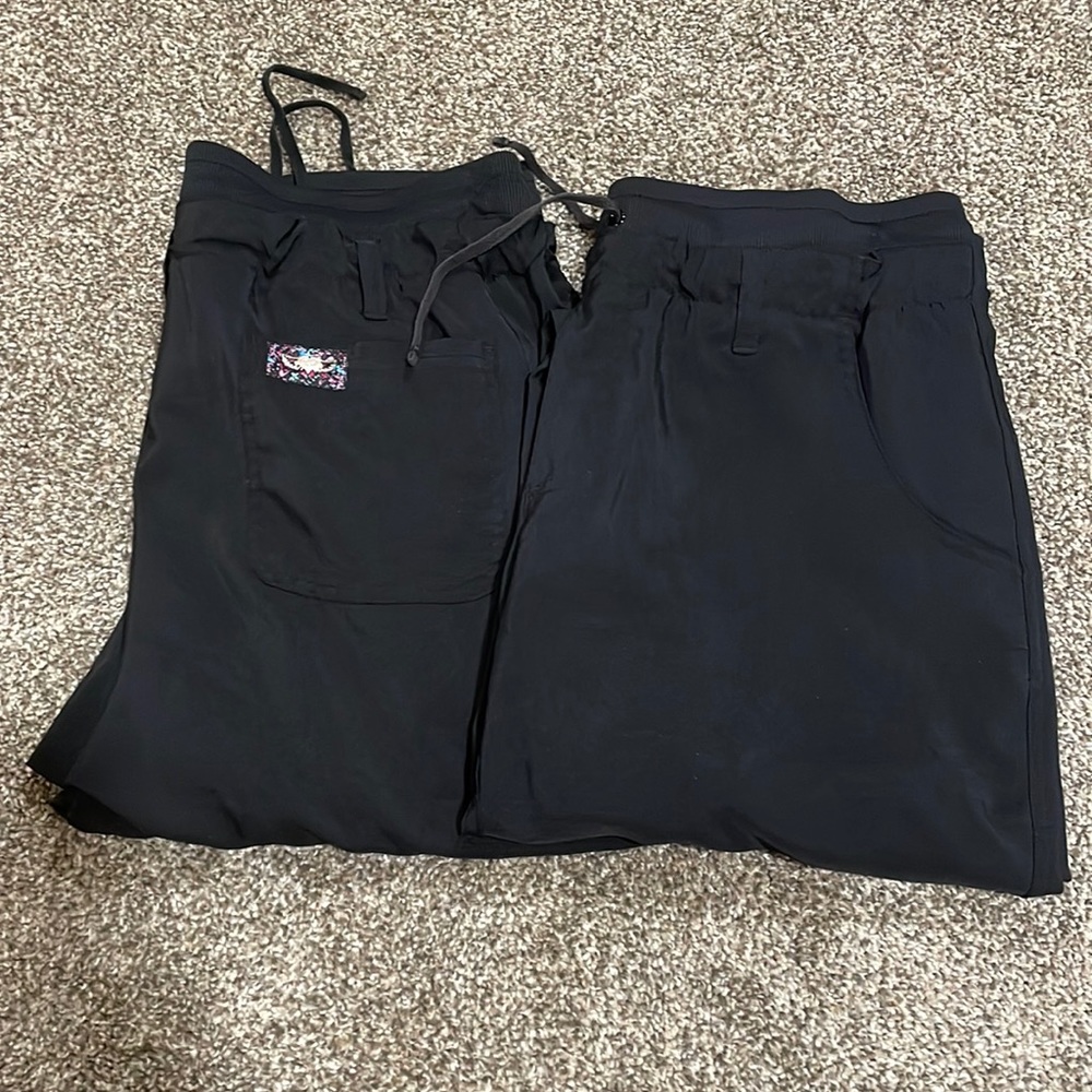 2 large petite Koi scrub pants